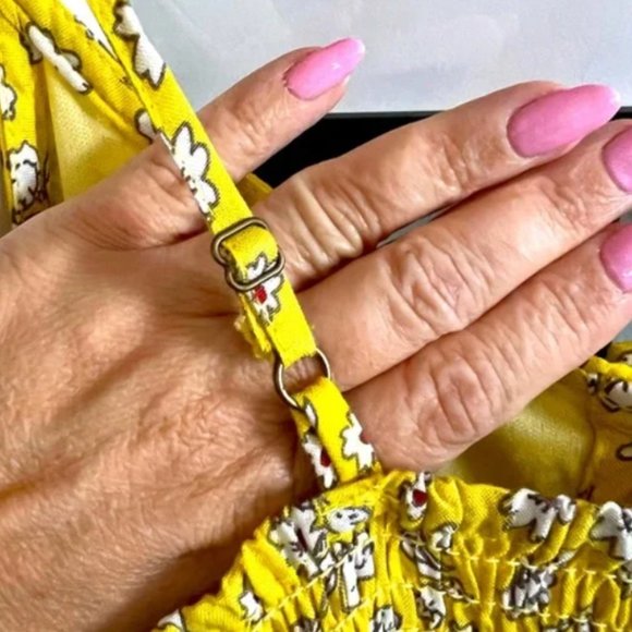 Japna Yellow Floral Button A-Line Dress - Picture 4 of 6